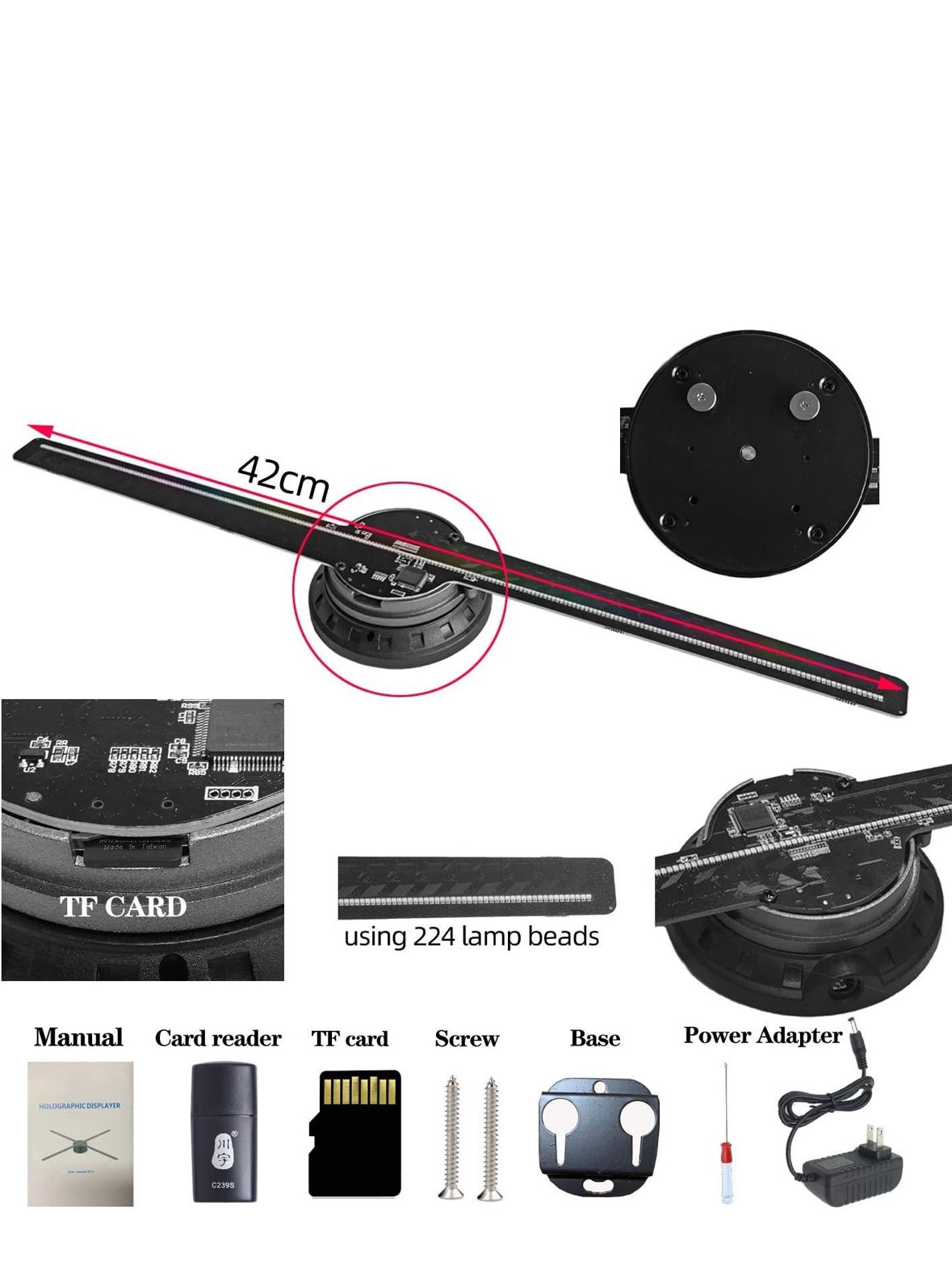 3D HOLOGRAPHIC FAN 42CM